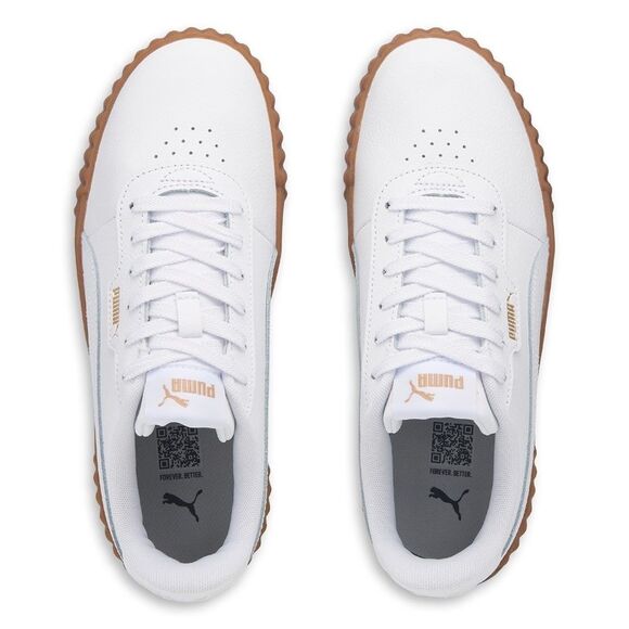 NEW Puma Carina 3.0 Court Sneaker White Gum Sole Size 10 - Picture 4 of 6